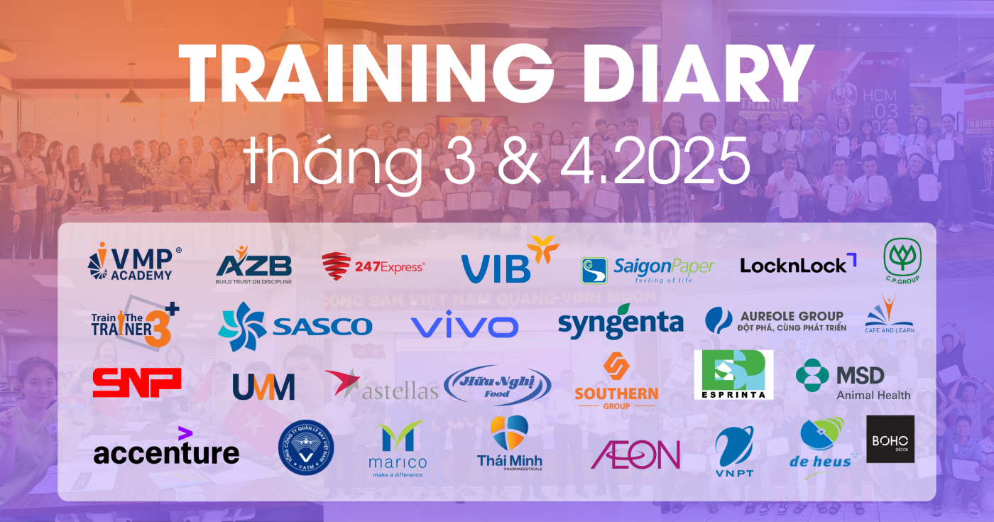 Training Diary: 70 khóa học quản lý trong tháng 3,4/2025.