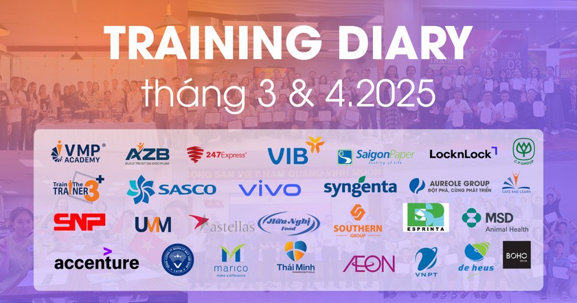 Training Diary: 70 khóa học quản lý trong tháng 3,4/2025.