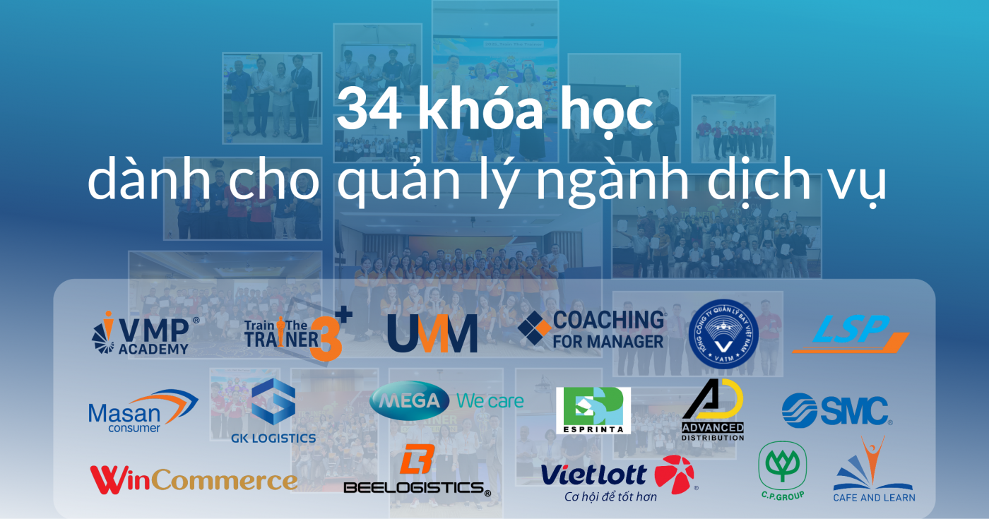 34 khóa học dành cho quản lý ngành dịch vụ.