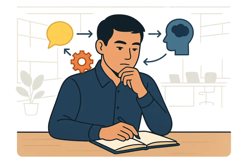 Tự phản chiếu là nền tảng vững chắc xây dựng năng lực phát triển cá nhân sau coaching.