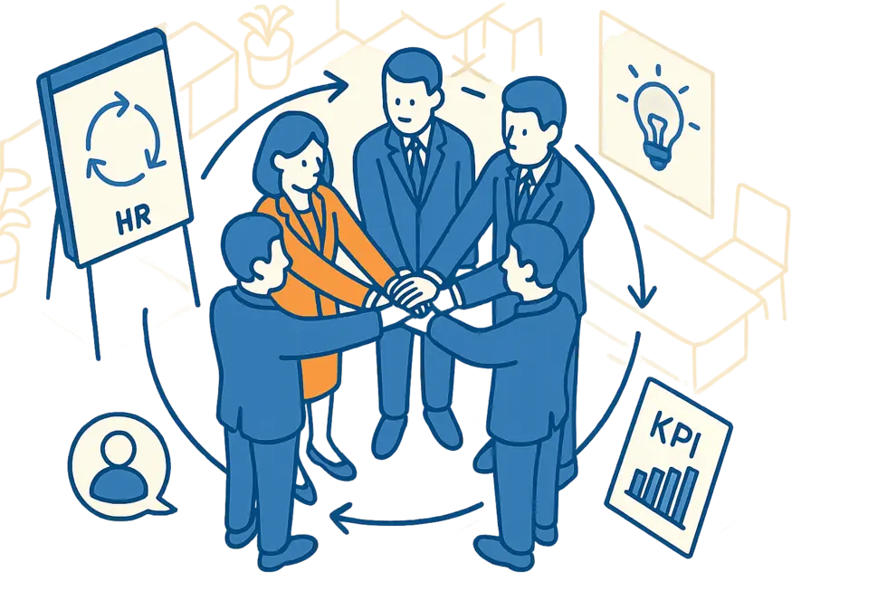 HR và nhà quản lý hợp lực thúc đẩy văn hóa coaching nội bộ trong doanh nghiệp.