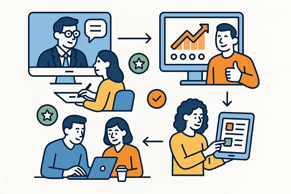 Kết hợp Coaching và E-learning giúp doanh nghiệp phát triển đội ngũ toàn diện, tiết kiệm chi phí và tăng hiệu quả đào tạo.