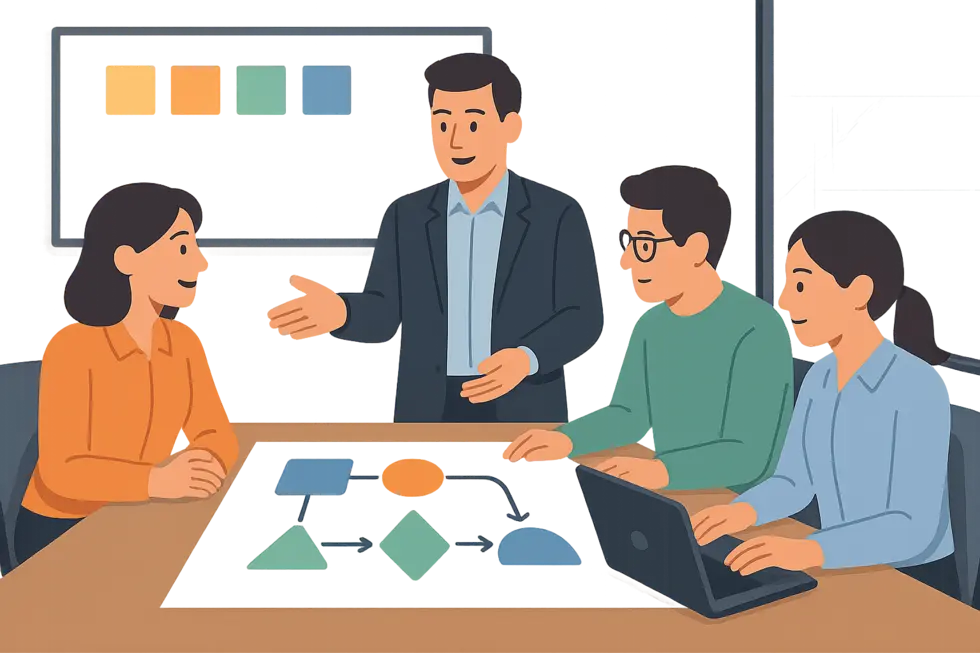 Cùng nhân viên xác lập mục tiêu SMART rõ ràng giúp tăng phối hợp và hiệu suất.