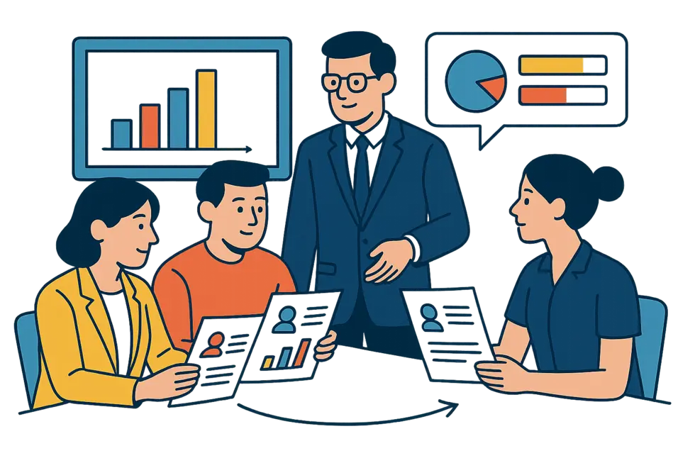 Thiết kế form đánh giá sau coaching hiện đại giúp đánh giá sát sao quá trình phát triển nhân viên.