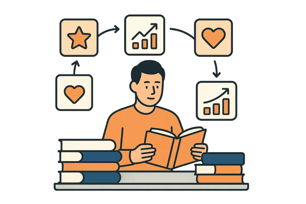 Một người quản lý đọc sách về coaching kỹ năng lãnh đạo.