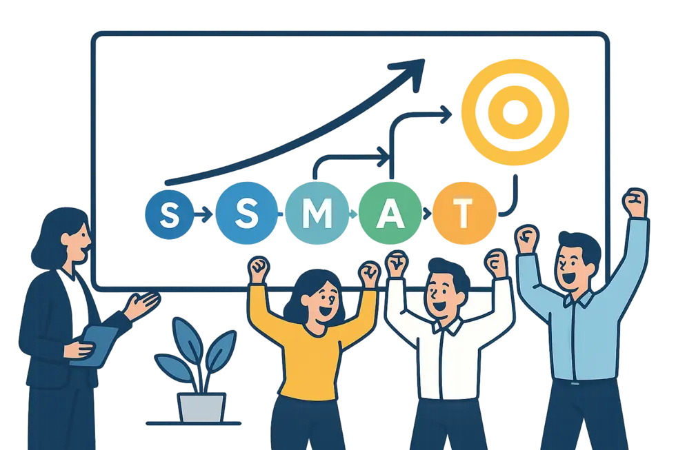 Cùng nhân viên xác lập mục tiêu SMART rõ ràng giúp tăng phối hợp và hiệu suất.