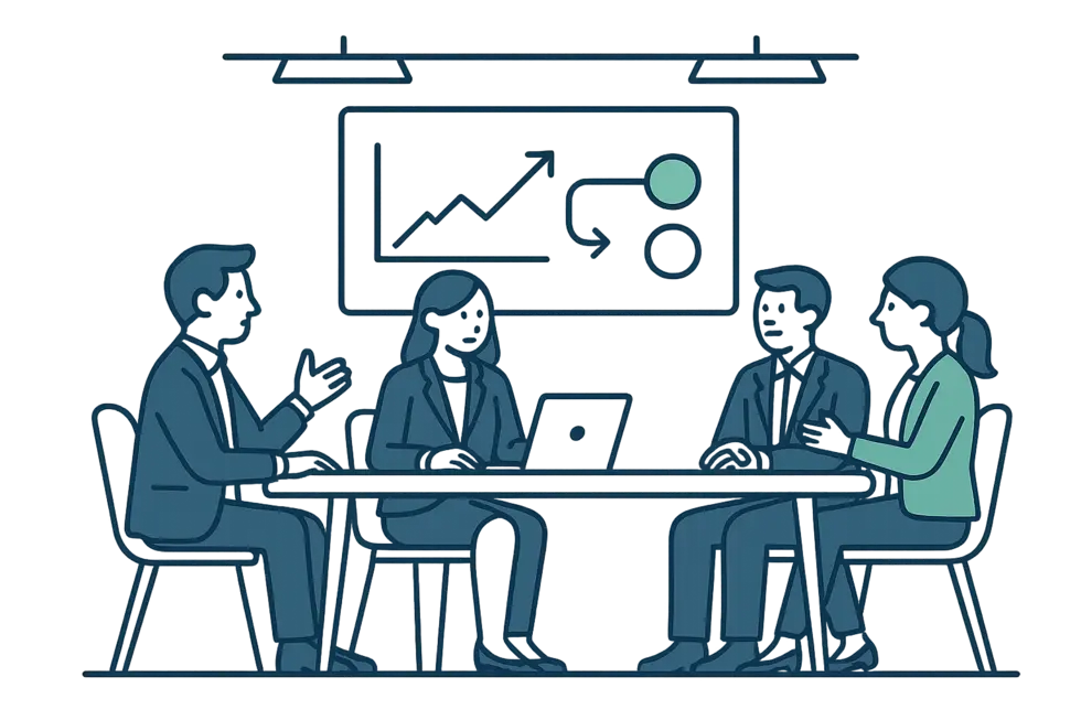 Thảo luận chiến lược giữa các tùy chọn coaching nội bộ và bên ngoài.