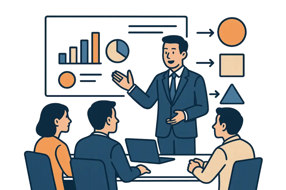 Các nhà quản lý xác định mục tiêu học tập để chọn khóa học phù hợp.