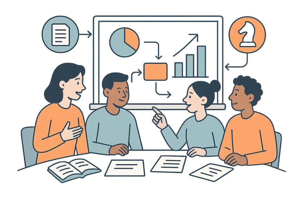 Sinh viên MBA thường xuyên tham gia thảo luận nhóm.