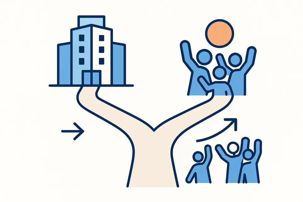 Hai con đường biểu thị sự lựa chọn giữa MBA và khóa kỹ năng.