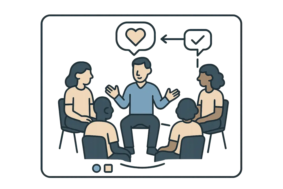 Người quản lý tập trung hoàn toàn lắng nghe nhân viên.