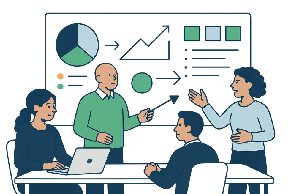 Một buổi huấn luyện tại nơi làm việc, thể hiện văn hóa hỗ trợ lẫn nhau.