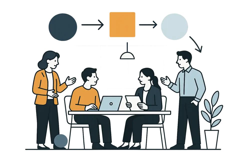 Đội ngũ làm việc dưới sự lãnh đạo linh hoạt, thúc đẩy sự sáng tạo và tự chủ.