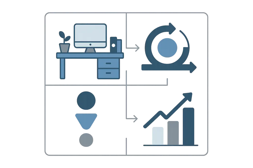 Đội ngũ làm việc dưới sự lãnh đạo linh hoạt, thúc đẩy sự sáng tạo và tự chủ.