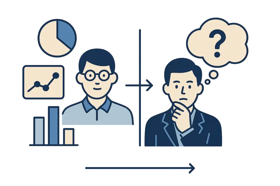 So sánh giữa quyết định dựa trên dữ liệu và kinh nghiệm.