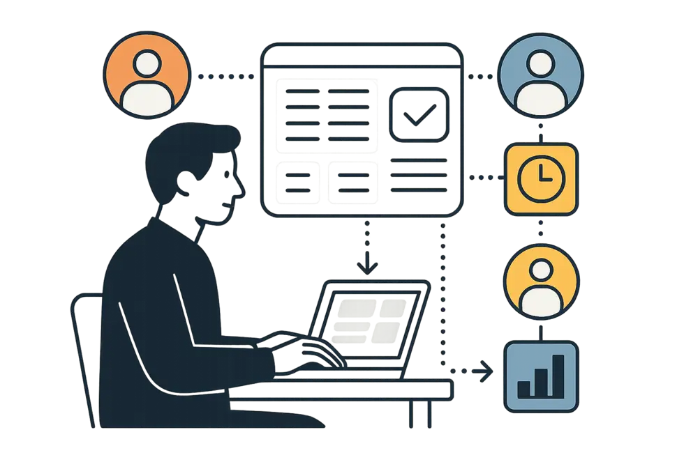 Cuộc họp trực tuyến giữa các thành viên đội nhóm từ xa.