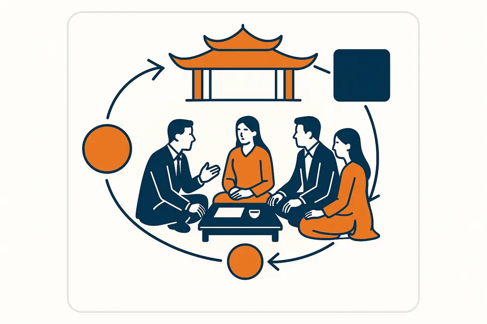 Hình ảnh lãnh đạo làm gương cho đội nhóm.