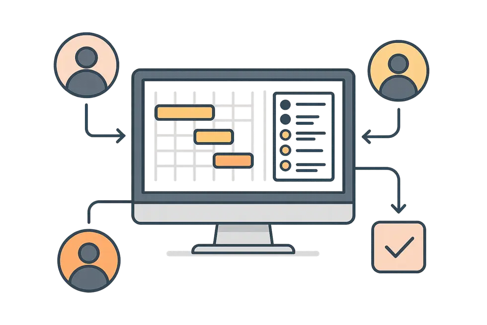 Biểu đồ Gantt giúp theo dõi tiến độ dự án một cách trực quan.