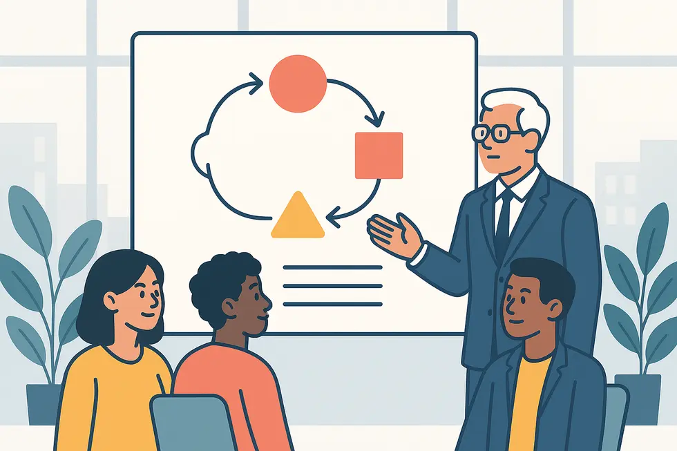 Người quản lý thảo luận về kế hoạch kế nhiệm trong phòng họp.