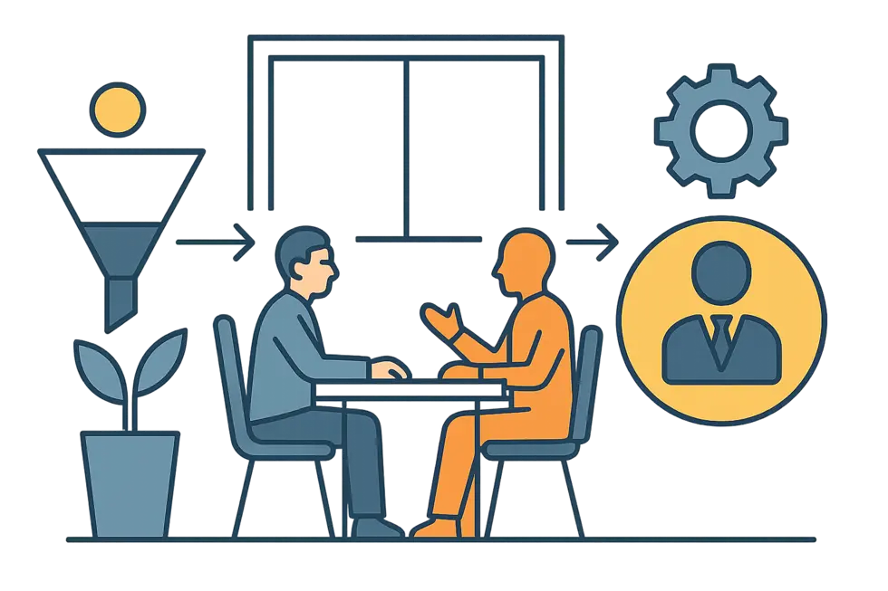 Nhà quản lý đánh giá kỹ năng lãnh đạo trong phỏng vấn.