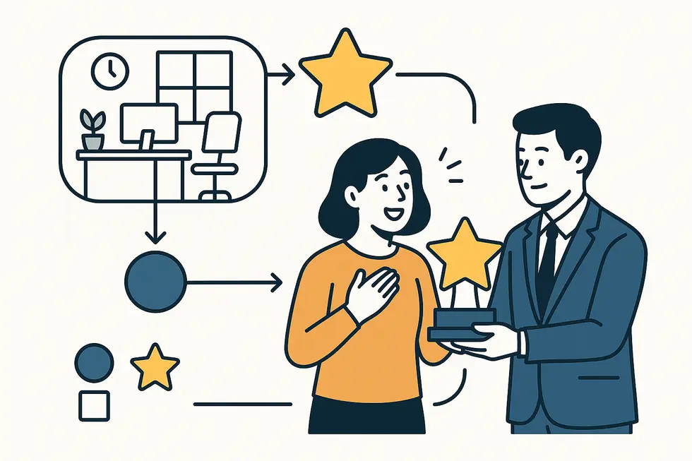 Quản lý đang tập trung gắn kết nhân viên trong một buổi họp.