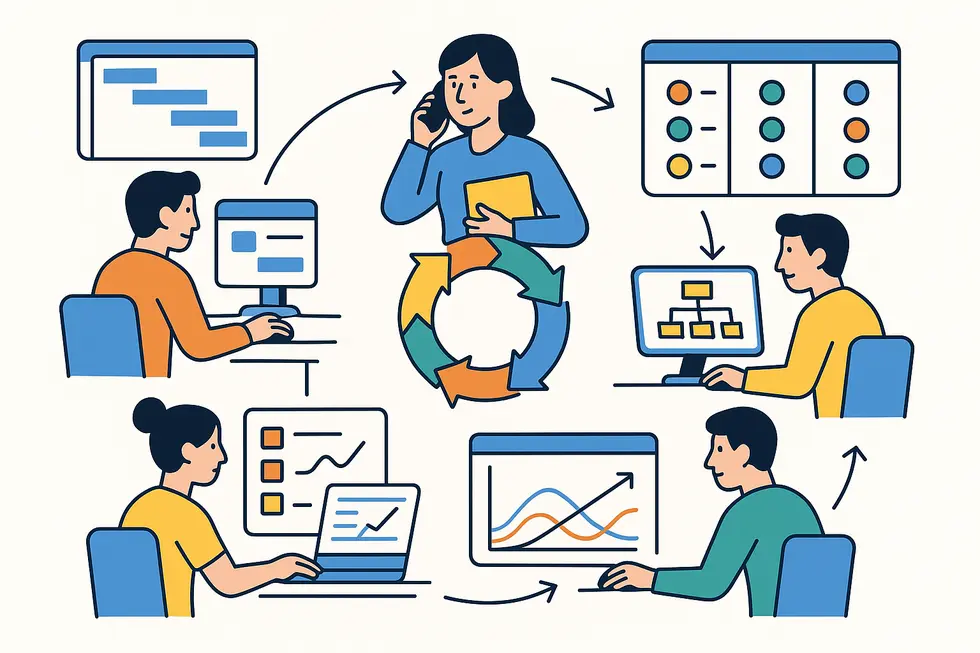 Thách thức trong việc đồng thời quản lý nhiều dự án là rõ ràng trong môi trường công sở tấp nập.