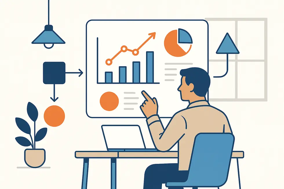 Quản lý cấp trung làm việc với team để triển khai chiến lược.